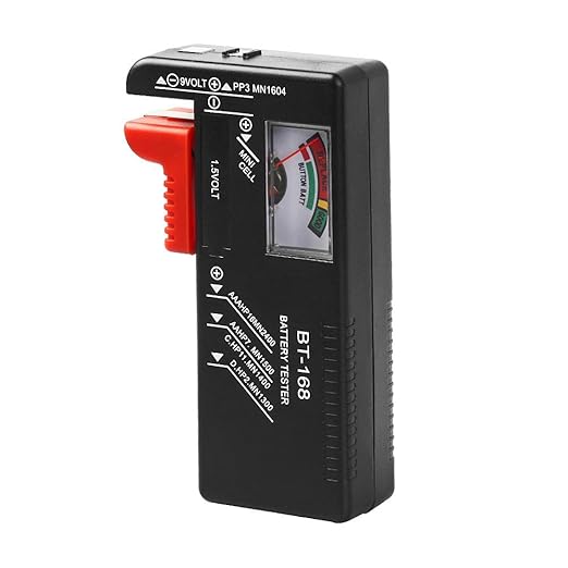 WUJUN Analog Batterietester UYH178 für AA AAA C D 9V Knopfzellen - Keine Betriebsbatterie nötig