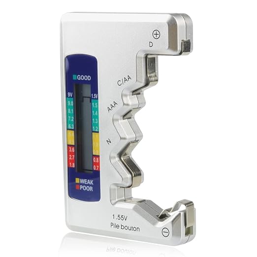 Mesee Digitaler Batterietester 20211112002 für AA AAA C D N 9V Knopfzellen mit LCD Display und Kapazitätsanzeige