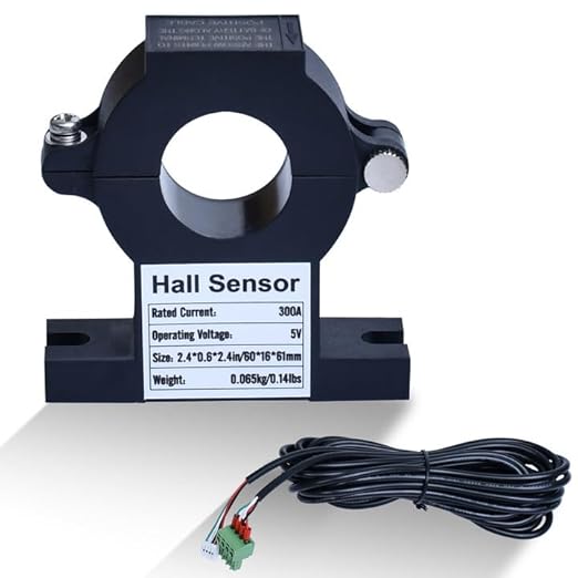 ECO-WORTHY Hall-Sensor AC/DC 9V-80V Zubehör für Batterie Monitor, einfacher Aufbau ohne Schrauben