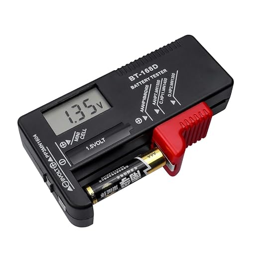 Mesee Digitaler LCD Batterietester 23060901 für 1,5V & 9V Batterien, Kapazitätsprüfer mit digitaler Anzeige, ABS-Kunststoff