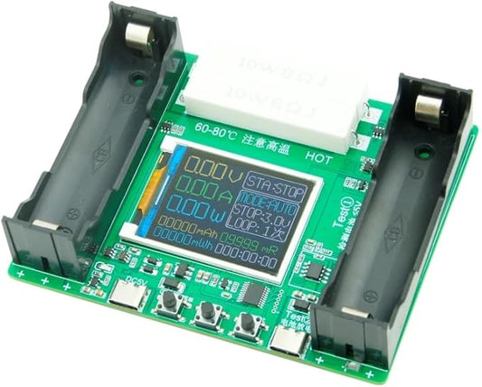 DollaTek ELA21985 18650 LCD-Batteriekapazitätstester mit Typ-C-Port, 128×64px Display