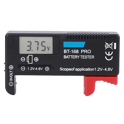 Tbest Bt 168 Pro Batterietester für Knopfzellen & AA/AAA/C/D/9V - Tragbarer Spannungsprüfer – B0BW9V9QKB