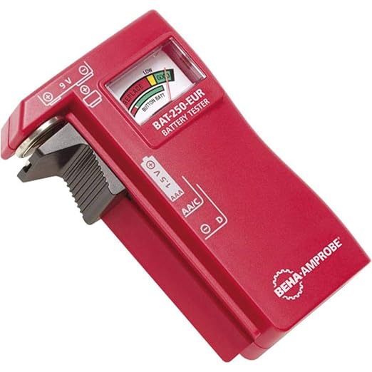 Amprobe BAT-250-EUR Batterietester für AA, AAA, C, D, 9V-Block und 1,5V-Knopfzellen