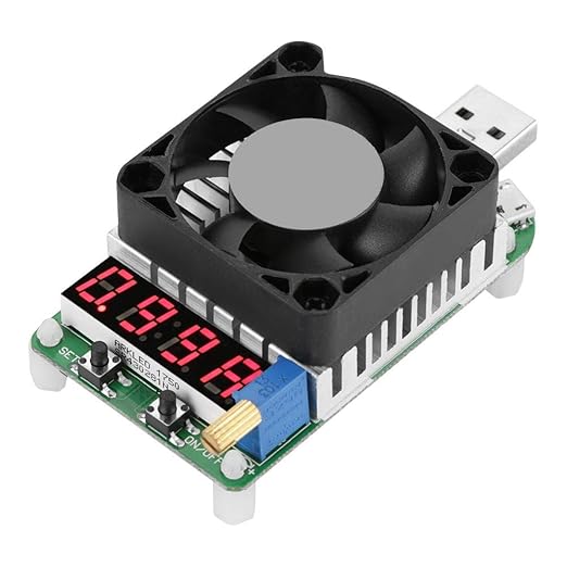 Elprico LD35 Batterietester USB Electronic Load mit LCD-Anzeige, einstellbarer Konstantstrom und Lüfter für Netzteil-Tests