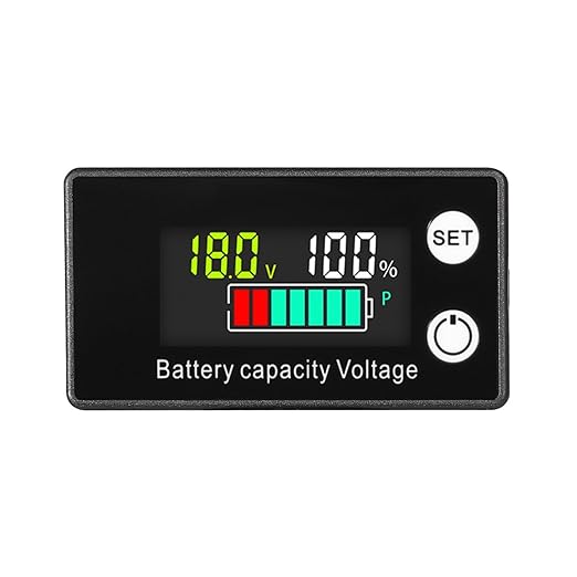 DEWIN Batterietester 12V-100V LCD Spannungsanzeige mit Alarm für Auto Boot Motorrad - Batteriekapazitätsmonitor DC 8-100V – ICBDEYIER-D10996
