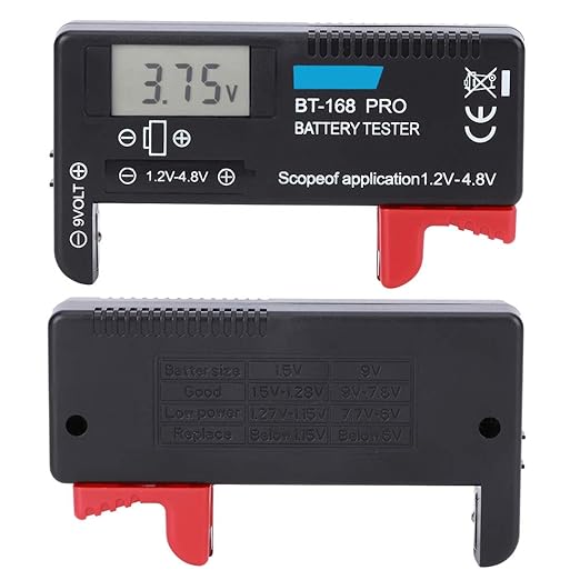 Fafeicy 168PRO LCD Digitaler Batterietester für 1,2V-4,8V Knopfzellen, AAA, AA, 9V Batterien - Tragbarer Kapazitätsprüfer