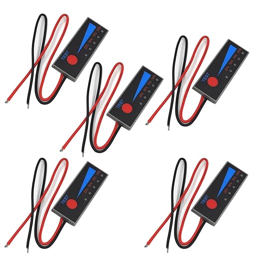 GTIWUNG T825 5S Batteriekapazitätsanzeige 5 Stück, Lithium Batterie Level Checker LED 25% 50% 75% 100% mit Vorverdrahtung