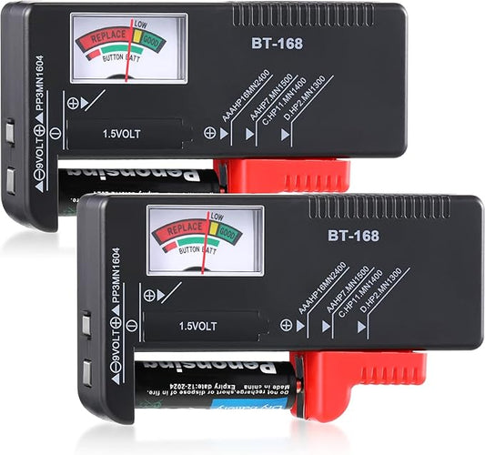 Weewooday Digitaler Batterietester für AA, AAA, C, D, 9V, 1,5V & Knopfzellen – 2er Set B09PHC343F