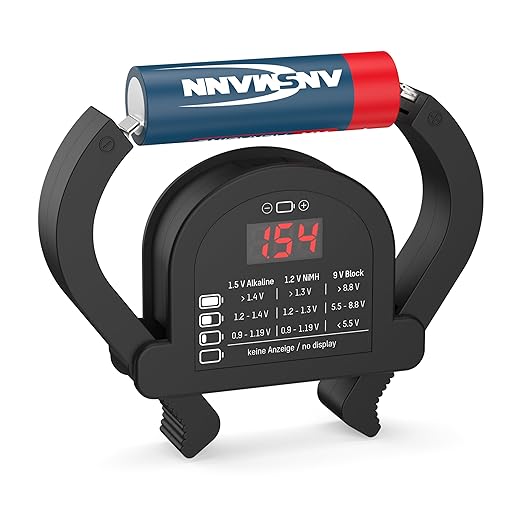 ANSMANN Batterietester 4000001 - Kapazitätsanzeige für Akkus, Batterien & Knopfzellen ohne Strom