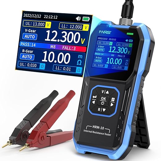 Siryder HRM-10 Batterietester 4-Draht Innenwiderstandsmessgerät 100V 200Ω mit TFT HD Farbdisplay für Autobatterien und Haushaltsbatterien