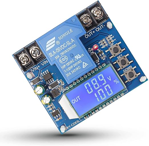 DONGKER Batteriewächter 30A LCD-Display Niederspannungsschutz DC 6V-60V programmierbar für Lithium & Blei-Säure-Batterien