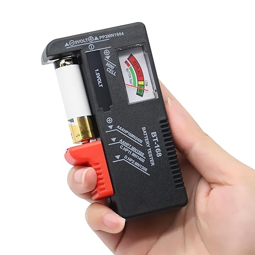 ARCELI Batterietester für AA, AAA, C, D, 9V & Knopfzellen – Spannungsprüfer ohne eigene Batterie