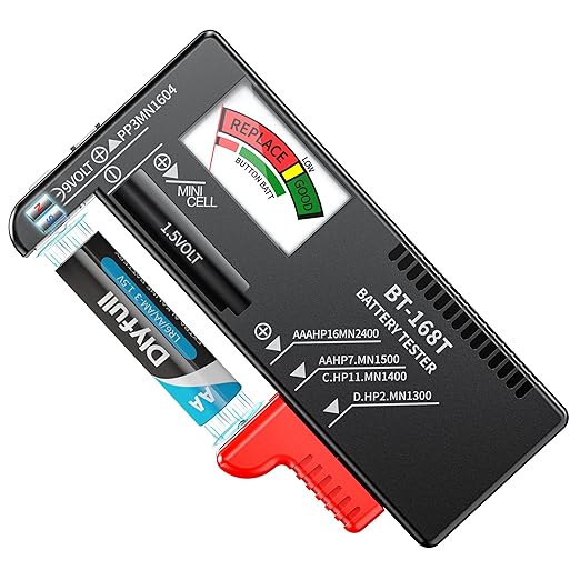 Dlyfull Batterietester Pro mit Magnet-Halterung für AA, AAA, C, D, 9V & 1.5V Knopfzellen – Präzises Prüfgerät ohne Strom – B0F8NC9DYL