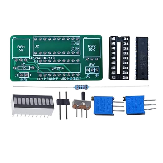 DONGKER LM3914 Batterietester DIY Kit 2,4–20 V Kapazitätsanzeige LED-Display für Lithium & Blei-Säure-Batterien – 7748275666529