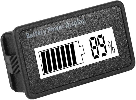 Garsent Batterietester 724942285577 LCD Kapazitätsanzeige 12V-48V Batteriestand Prozentsatz Temperatur Meter