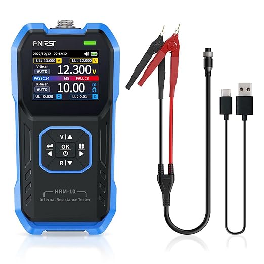 DewinLVD HRM-10 Batterietester 100V 200Ω Innenwiderstand Messgerät für Li/Lab/Zine/Bcb Batterien Digitaler Tester mit automatischer Speicher