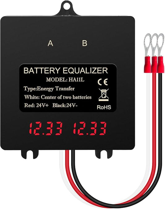 N/A Batterie Balancer 24V, Batterie Equalizer 2x12V IP67 mit LED Anzeige für Blei-Säure & Lithium – KXOBONBOA-OMY-GS109706
