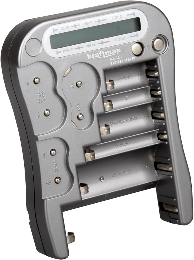 Nein Auslaufartikel (Produktion durch kraftmax Batterietester Universal LX5900 für AAA, AA, C, D, 9V, Knopfzellen mit LCD-Display