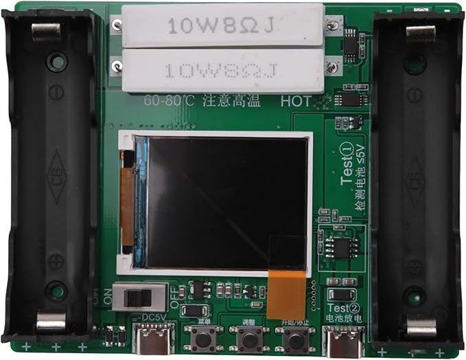 Sujurio 18650 Batterietester mit LCD-Digitalanzeige, Kapazitäts- und Widerstandsmessung, Lade-Entlade-Funktion