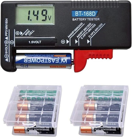GTIWUNG Batterietester T546 Digital LCD für AAA, AA, C, D, 1,5V & 9V Batterien