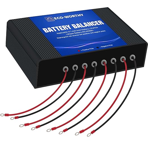 ECO-WORTHY ECO-BBL48V 48V Batterie Balancer für LiFePO4, Blei-Säure, Gel, SLA & NiMH, 12Vx4, Auto-Balance, Verpolungsschutz, LED-Anzeige