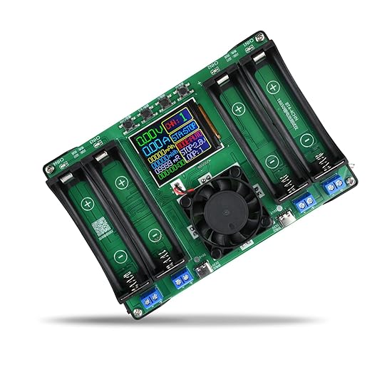 Heemol DC5V Batteriekapazitätstester 4 Kanäle mit LCD-Display für Lithiumbatterien Innenwiderstand Spannung Strom